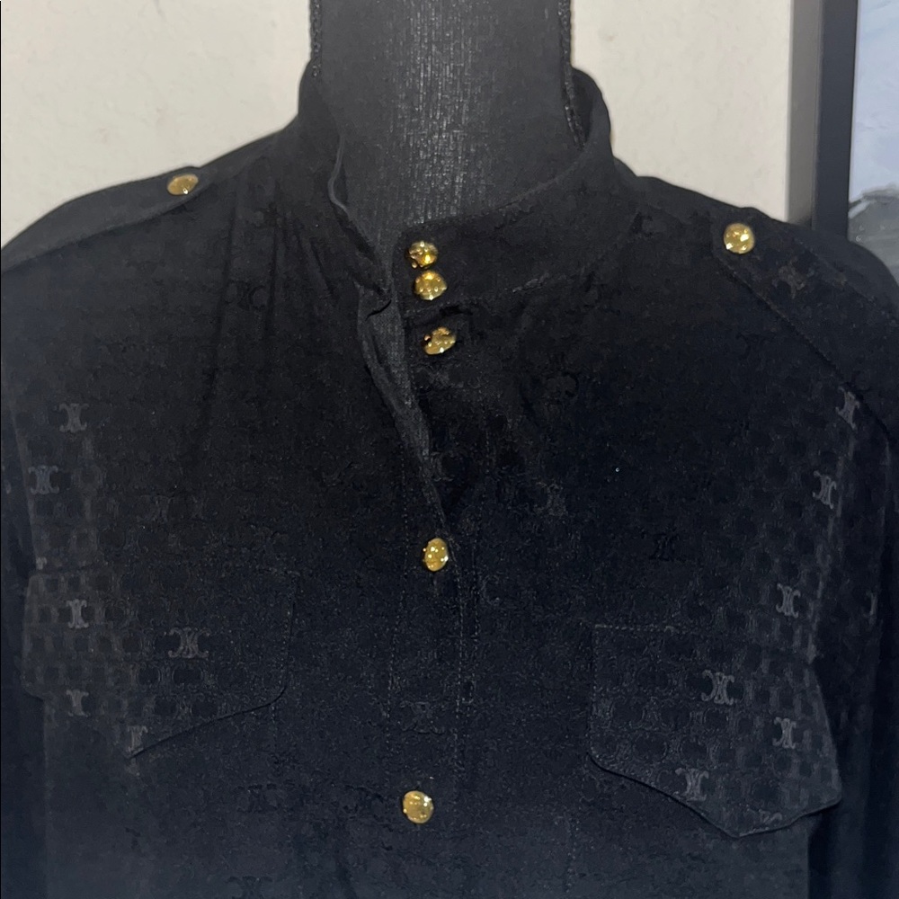 Celine Black Blouse with Gold Buttons NWT - Picture 3 of 10